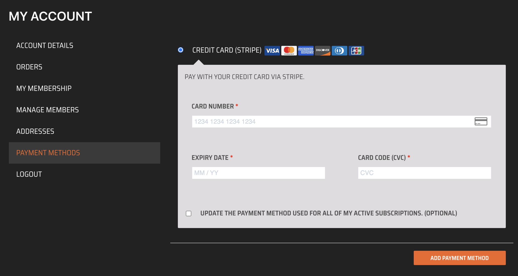 How do I update my payment method for my Dr. Dish Home Player App